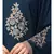 Teal/Khaki Matt Nida Contrast border front and sleeve embroidery Kaftan