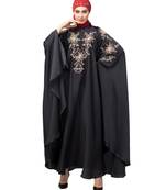Dark Grey Premium Shine Nida front and sleeve resham embroidery Irani Kaftan