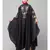 Dark Grey Premium Shine Nida front and sleeve resham embroidery Irani Kaftan