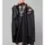 Dark Grey Premium Shine Nida front and sleeve resham embroidery Irani Kaftan
