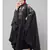 Dark Grey Premium Shine Nida front and sleeve resham embroidery Irani Kaftan