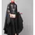 Dark Grey Premium Shine Nida front and sleeve resham embroidery Irani Kaftan