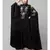 Black Premium Shine Nida front and sleeve resham embroidery Irani Kaftan