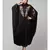 Black Matt Nida front and sleeve thread embroidery Kaftan