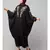 Black Matt Nida front and sleeve thread embroidery Kaftan