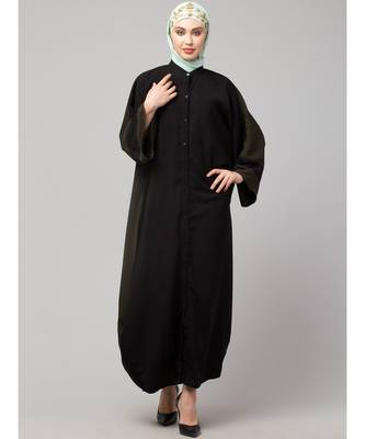 Black/Olive Premium Shine Nida Green Two Color Front Open Dubai Style Kaftan 2