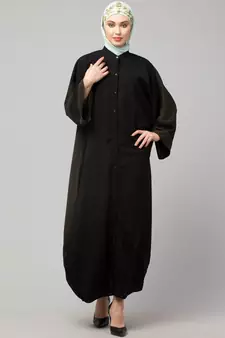Black/Olive Premium Shine Nida Green Two Color Front Open Dubai Style Kaftan