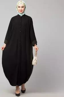 Black/Olive Premium Shine Nida Green Two Color Front Open Dubai Style Kaftan