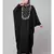 Black Premium Shine Nida front multi color hand work Nida Kaftan