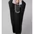Black Premium Shine Nida front multi color hand work Nida Kaftan