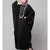 Black Premium Shine Nida front multi color hand work Nida Kaftan