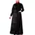 Black Velvet Front open Coat pocket Velvet casual Abaya