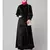 Black Velvet Front open Coat pocket Velvet casual Abaya
