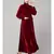 Maroon Velvet Front open Coat pocket Velvet casual Abaya