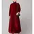 Maroon Velvet Front open Coat pocket Velvet casual Abaya