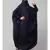 Navy Blue Matt Nida Head to toe long cuff ready to wear one pc hijab with Naqab
