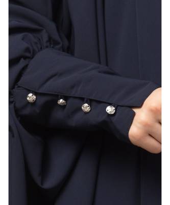 Navy Blue Matt Nida Head to toe long cuff ready to wear one pc hijab with Naqab 6