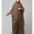 Khaki / Beige Matt Nida Head to toe long cuff ready to wear one pc hijab with Naqab