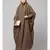 Khaki / Beige Matt Nida Head to toe long cuff ready to wear one pc hijab with Naqab