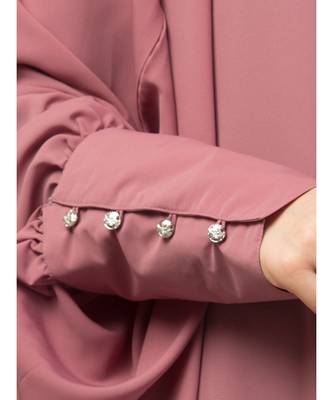 Mauve Pink Matt Nida Head to toe long cuff ready to wear one pc hijab with Naqab 6
