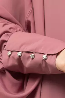 Mauve Pink Matt Nida Head to toe long cuff ready to wear one pc hijab with Naqab
