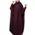 Wine Matt Nida Head to toe long cuff ready to wear one pc hijab with Naqab