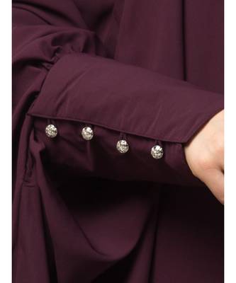 Wine Matt Nida Head to toe long cuff ready to wear one pc hijab with Naqab 6