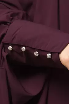 Wine Matt Nida Head to toe long cuff ready to wear one pc hijab with Naqab