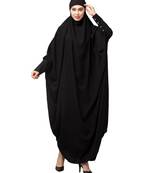 Black Matt Nida Head to toe long cuff ready to wear one pc hijab with Naqab