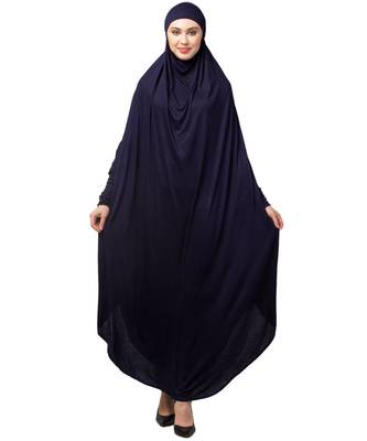Nazneen Head to toe smocking at sleeve ready to wear one pc Jilbab with Naqab 1