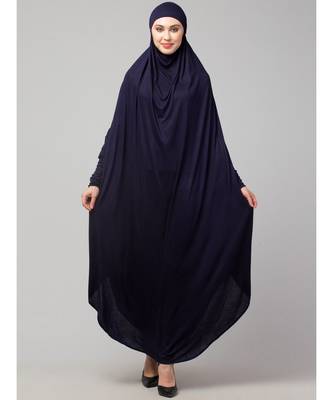 Nazneen Head to toe smocking at sleeve ready to wear one pc Jilbab with Naqab 2