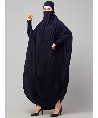 Nazneen Head to toe smocking at sleeve ready to wear one pc Jilbab with Naqab 4