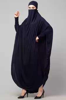 Nazneen Head to toe smocking at sleeve ready to wear one pc Jilbab with Naqab