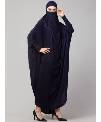 Nazneen Head to toe smocking at sleeve ready to wear one pc Jilbab with Naqab 5