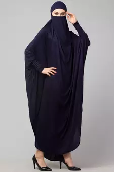 Nazneen Head to toe smocking at sleeve ready to wear one pc Jilbab with Naqab