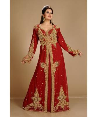Modern Islamic Arabic Kaftan Dress For Weddin Gown Party Wear Dress 2