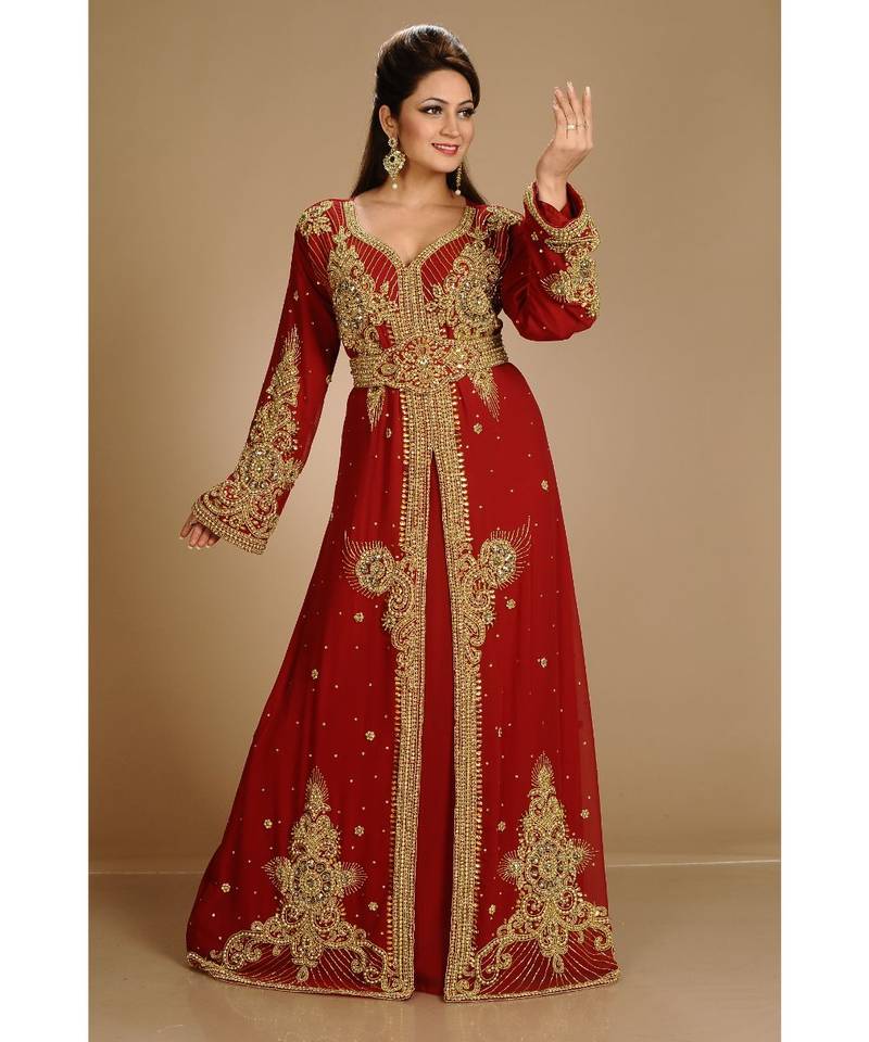 Modern Islamic Arabic Kaftan Dress For Weddin Gown Party Wear Dress