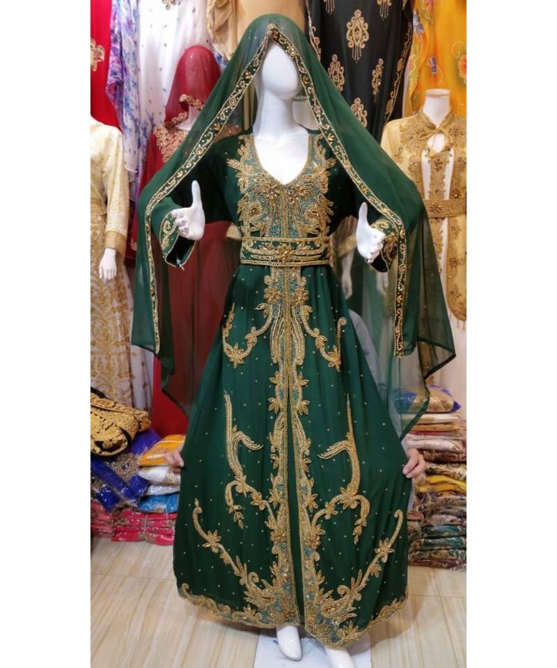 open lace back dress Henna Tea Party Jalabiya Ethnic Arabic Kaftan Dress