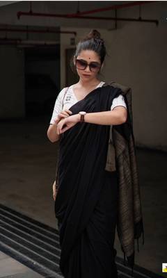 Attractive Jute Pallu khadi Cotton Handloom Saree With Running Blouse Piece 3