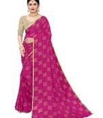 Rani Fancy Work Chiffon Office Wear Saree With Blouse