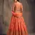 Orange Zari and sequins Embroidered organza semi stitched lehenga