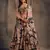 fabulous Black Zari and sequins Embroidered organza semi stitched Roses Printed Floral lehenga