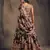 fabulous Black Zari and sequins Embroidered organza semi stitched Roses Printed Floral lehenga