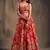 Red Zari and sequins Embroidered organza semi stitched floral lehenga