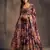Purple Zari and sequins Embroidered organza semi stitched floral lehenga