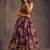 Purple Zari and sequins Embroidered organza semi stitched floral lehenga