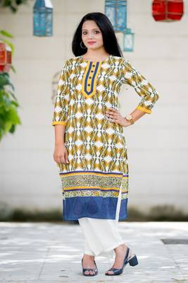Multicolor woven cotton kurtas-and-kurtis 1