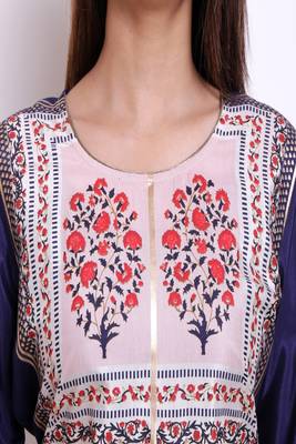 Navy-blue woven art silk kurtas-and-kurtis 3