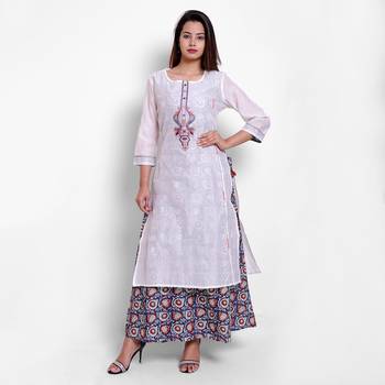 Off-white woven chanderi kurtas-and-kurtis 1