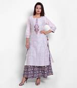 Off-white woven chanderi kurtas-and-kurtis